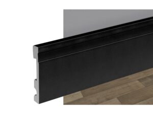 Zócalo de plástico color negro mate 4-3/4 in x 14 ft
