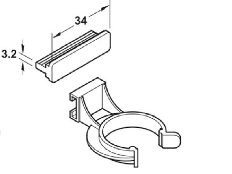 Clip para pata para sistema de zócalo Häfele AXILO® 78 - 637.38.054
