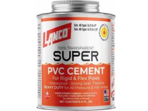 1 pt (16 oz) super PVC cement pipe adhesive Lanco - SM244-6