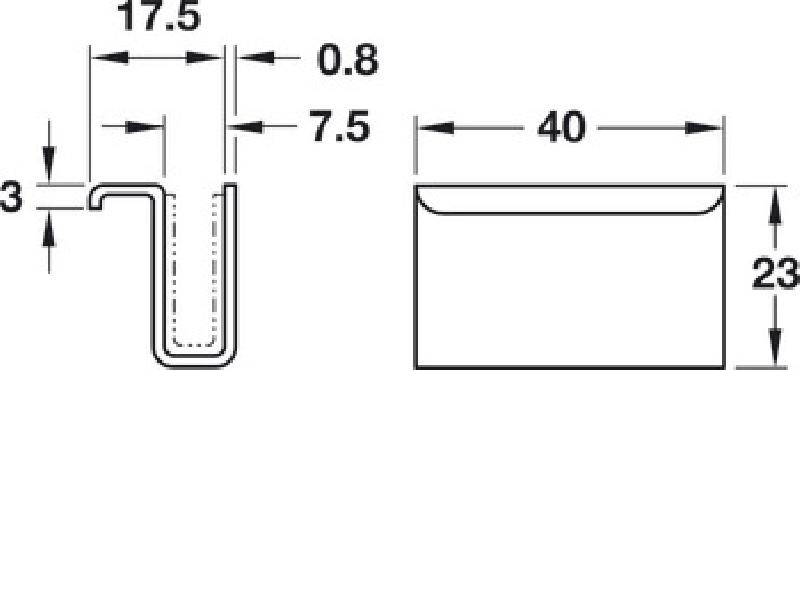 Tirador Hafele para puerta de cristal - 245.63.237