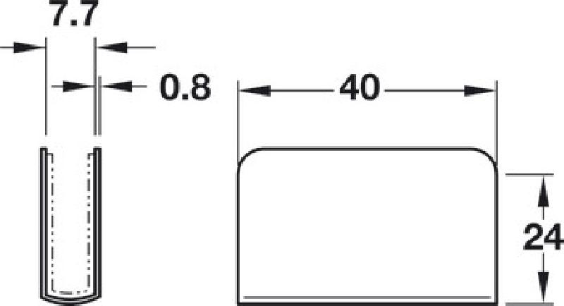 Tirador Hafele para puerta de cristal - 245.63.237