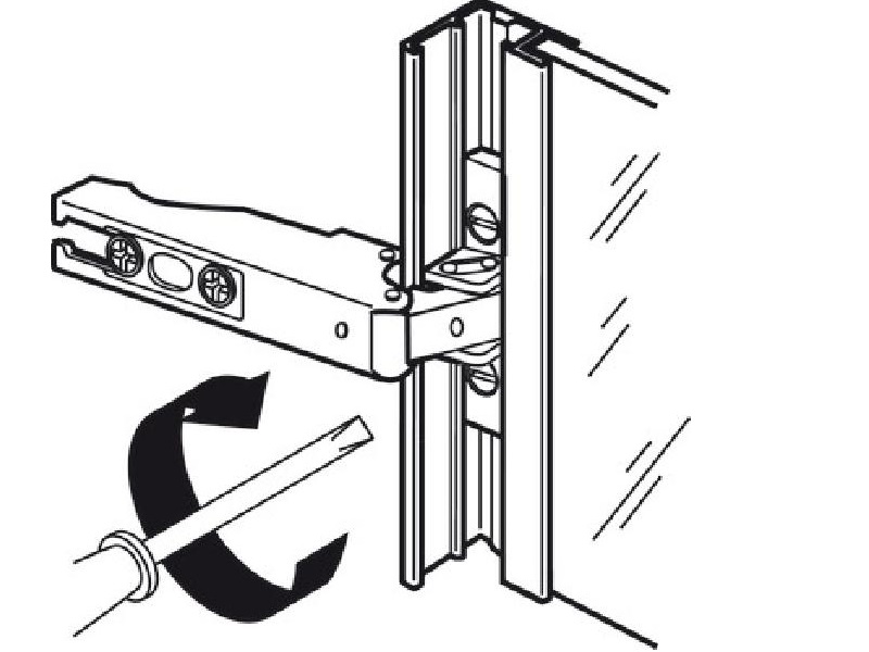 Gozne para perfil de aluminio con placa Hafele (563.25.940 + 316.51.504) - por unidad