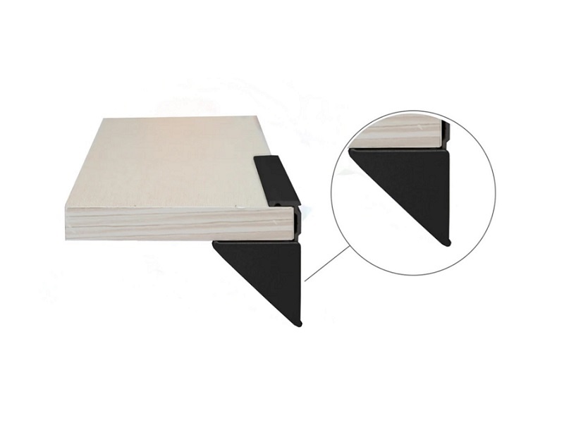 Perfil de aluminio soporte de tablilla negro para panel de 5/8 in de 9 ft 10 in de largo - PERALM13PN