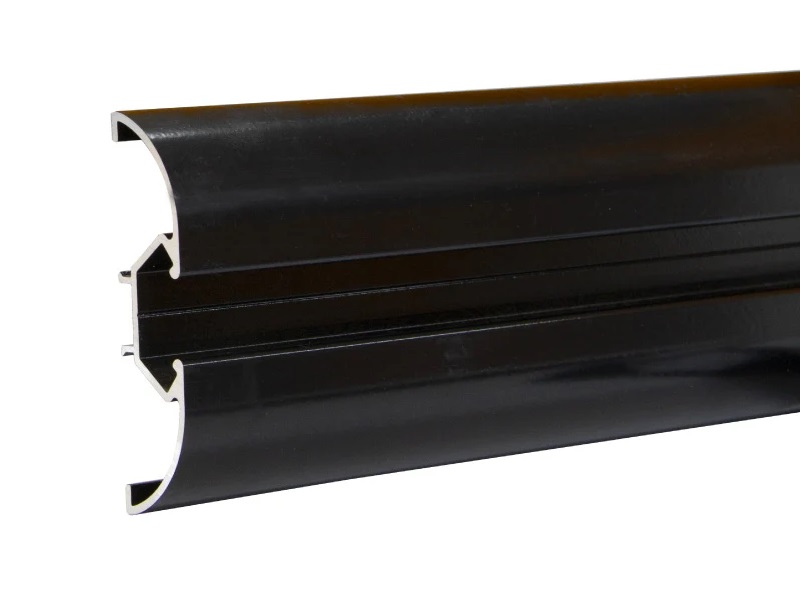 Medio perfil estructural ovalado de aluminio Mobile, color negro, 9ft 10in - PERALM87NG