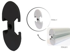 End cap para perfil estructural ovalado de aluminio negro Mobile PERALM11NG - TPERAL11NG