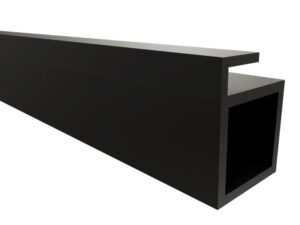 Perfil cubo estructural negro para tablillas de vidrio - 9 ft 10 in - PERALM112