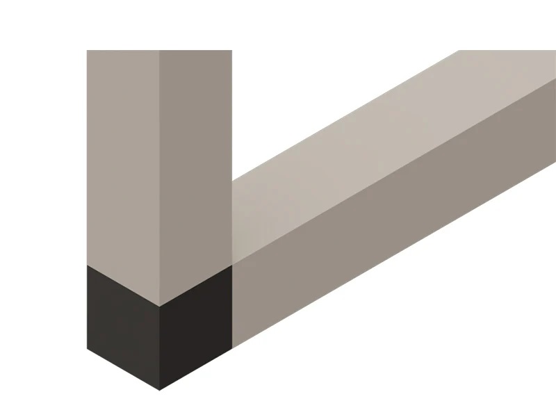 Conector cubo modular en L 2 vías negro - CUBOCON2