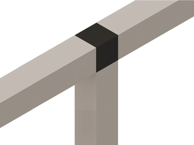 Conector cubo modular en T negro - CUBOCON7