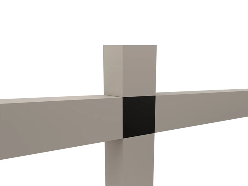 Conector cubo modular en cruz negro - CUBOCON8